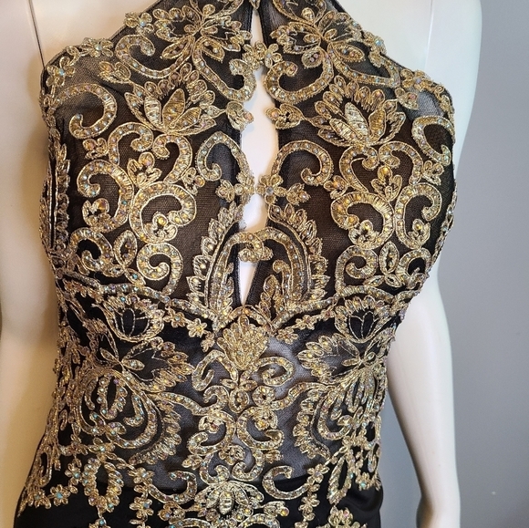 Elegant Black Floor Length Prom Dress size 6 FREE SHIPPING - Picture 15 of 15